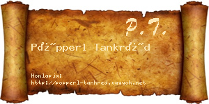 Pöpperl Tankréd névjegykártya
